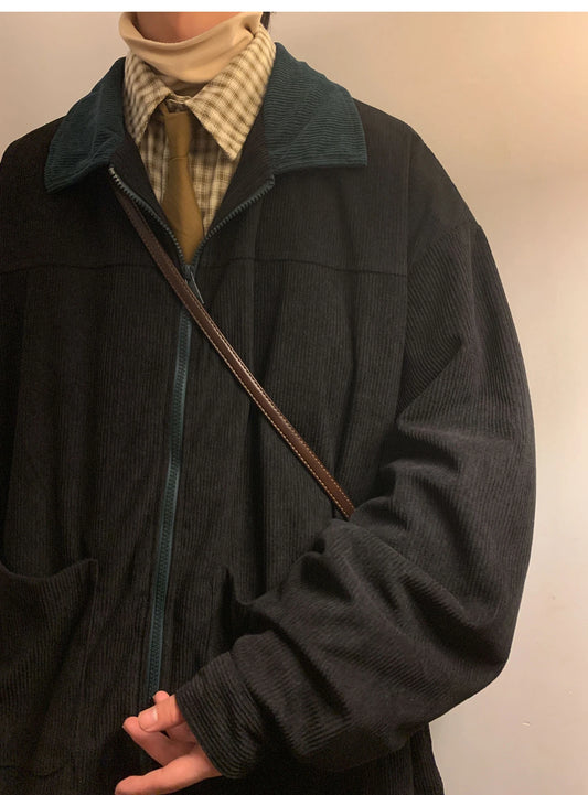 American Style Vintage Men Loose Cargo Autumn Bomber Jacket