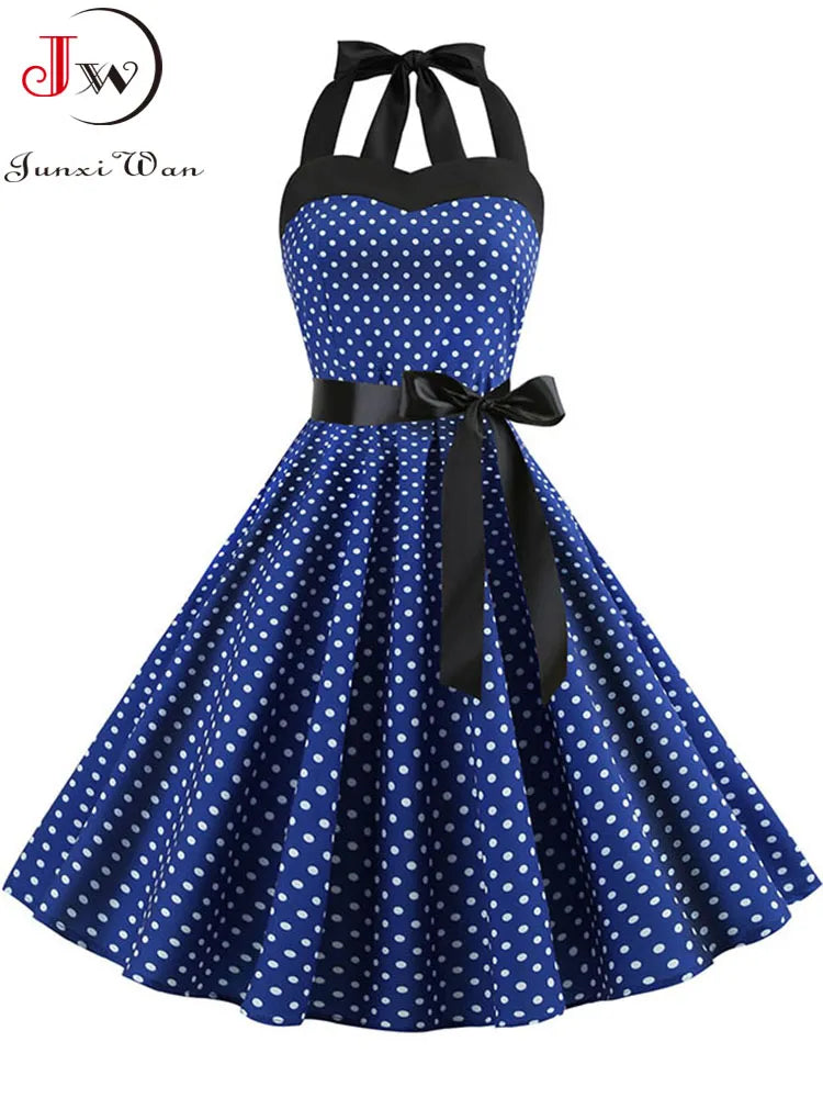 Polka Dot Dress Women 50s 60s Prom Party Dresses