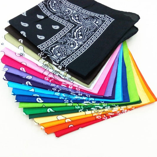 Unisex Men Women Cotton Bandana Hairband Cowboy Mens Biker Sports Headwear Wrist Hairwrap Single Sided Head Wrap Scarf Paisley