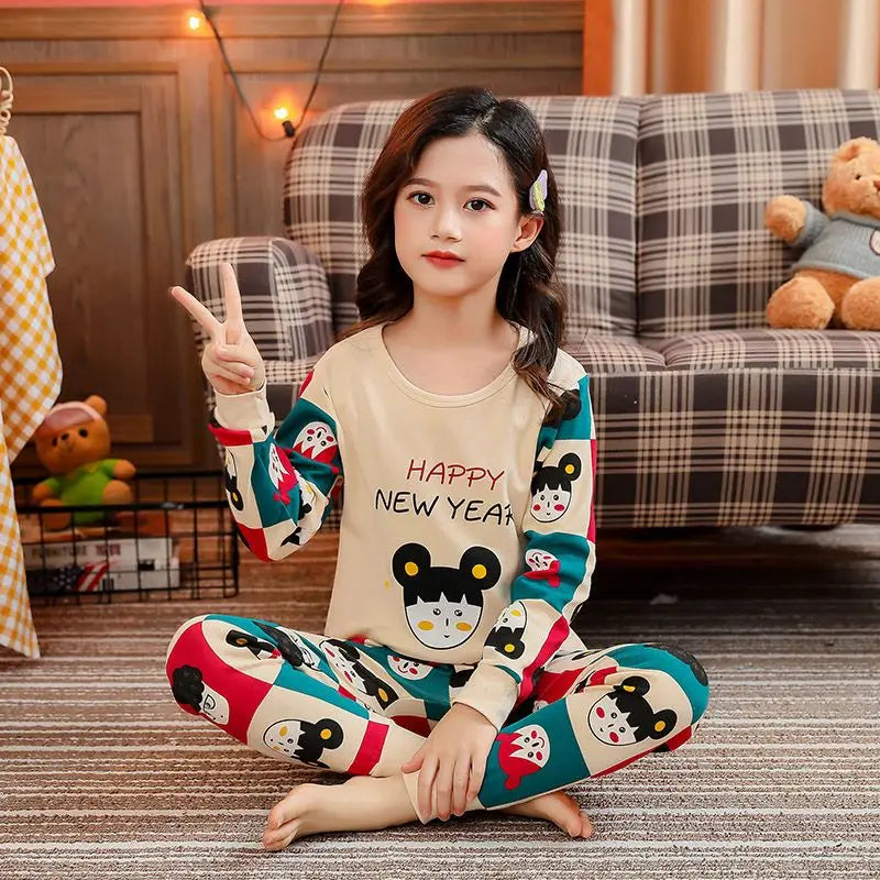 Autumn Winter Baby Girl Clothes Dinosaur Pajamas Sets Boys Pyjamas Kids Homewear Cotton Nightwear Children Home Clothing Pijamas