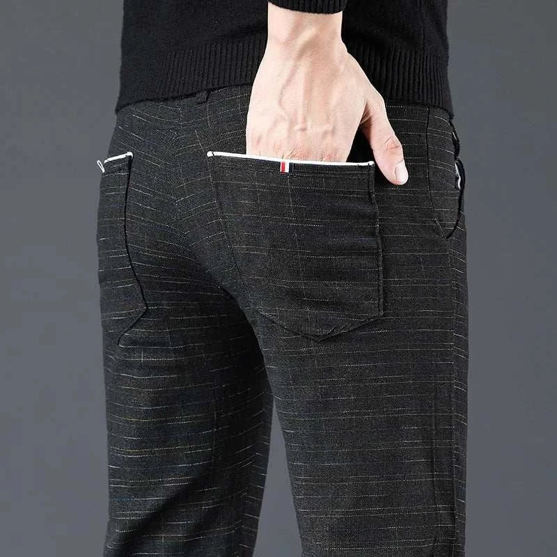Men's Comfortable Breathable Cotton Men's Slim fit Straight style Stretch Men's Pant