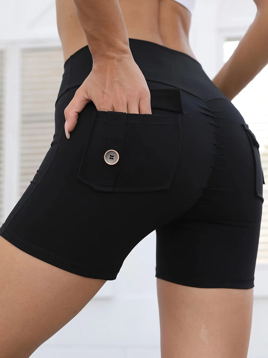 2024 new style nude three-quarter pants summer hip-lifting exercise shorts fitness pants