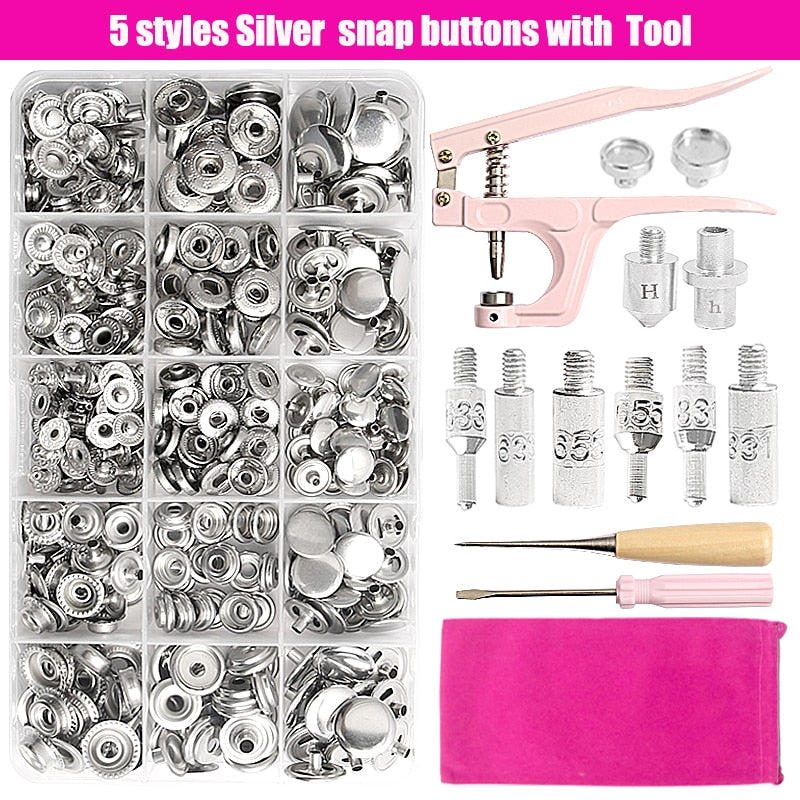 Stainless Steel Snap Button 503# Fasteners Buttons Pliers Punch Hole Mold Sewing Accessories for Clothing Jacket Leather Craft