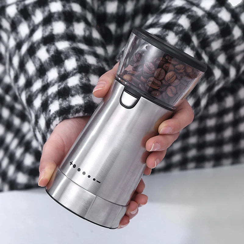 Electric Coffee Bean Grinder USB Rechargeable Stainless Steel Manual Coffee Mill Machine Bean Grinder