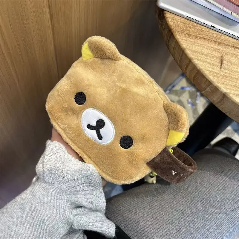 Plush Pouch San-X Rilakkuma Soft Bear Makeup Bag & Pen Case – Cute Vanity Organizer & Kawaii Accessory