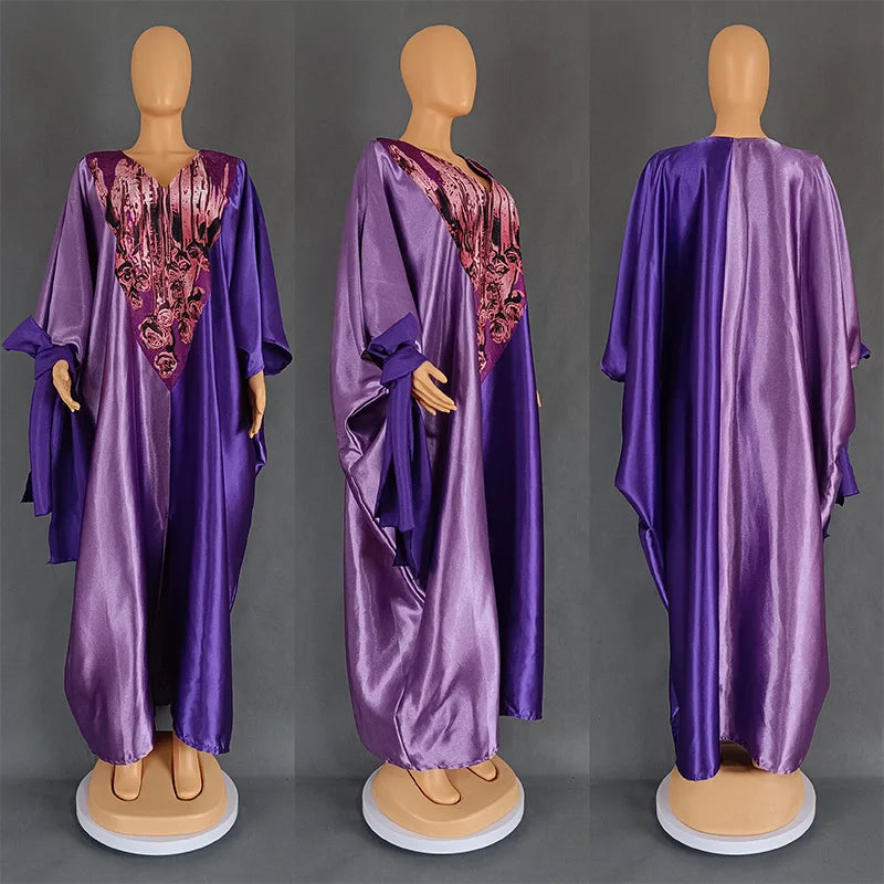 Abayas For Women Dubai African Muslim Fashion Dress Caftan Marocain Evening Party Dresses Satin Boubou Robe