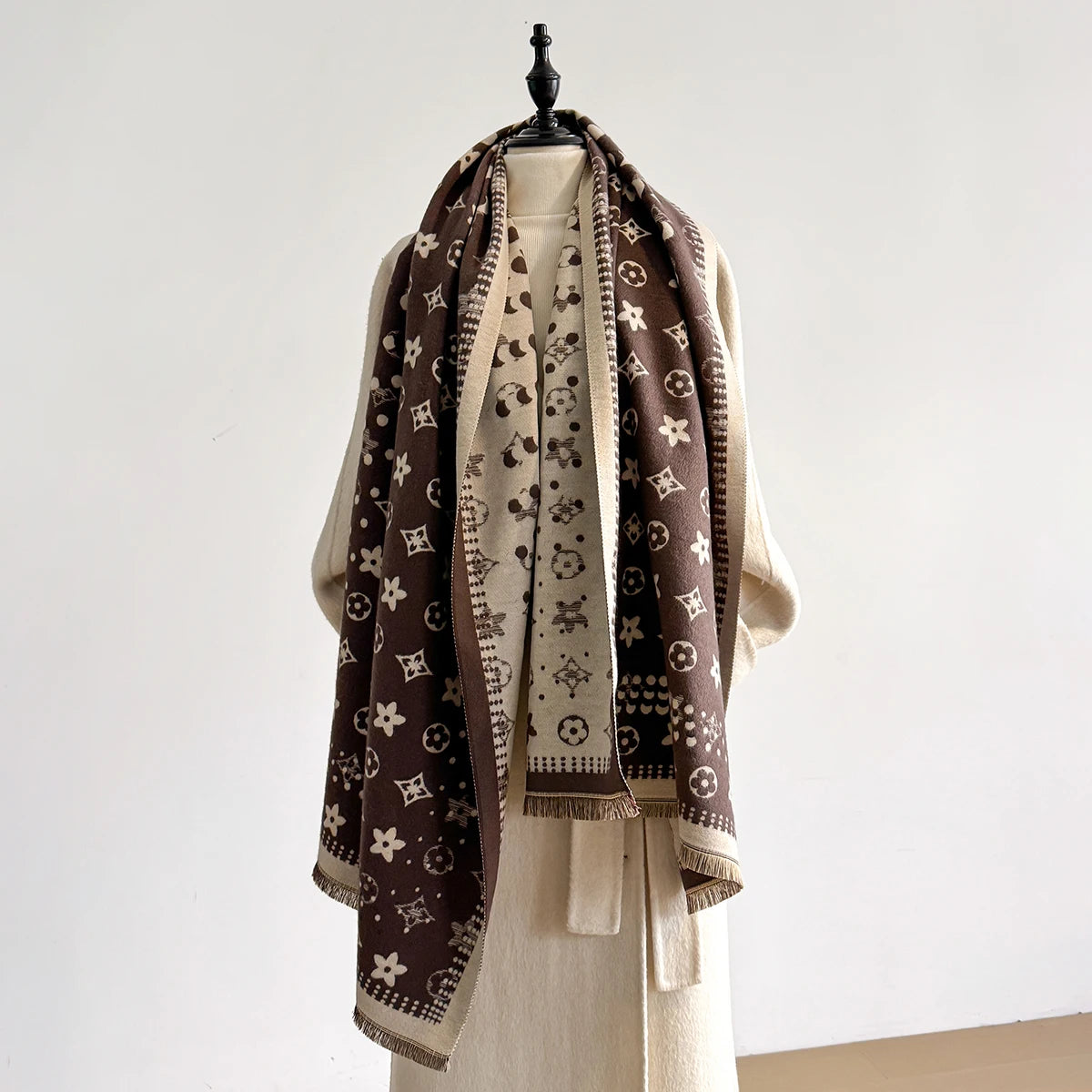 Women's Cashmere Scarf Winter Thick Blanket Wrap Pashmina Fashion Warm Design 2025