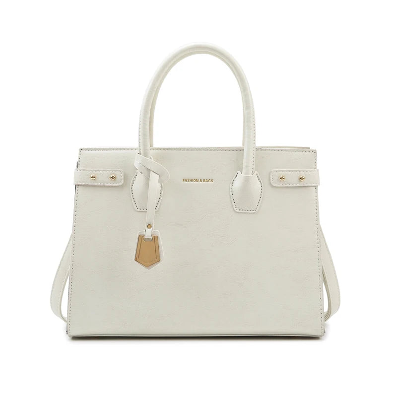 Designer Luxury Women's Shoulder Bag High Capacity Soft Leather Tote Handbags with Zipper Closure Versatile Casual Style