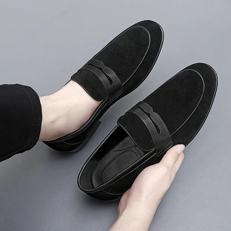 New Green Casual Shoes Classic Frosted Leather Men Soft Loafers Men Flats Comfortable Driving Shoes Slip on Loafers Moccasins