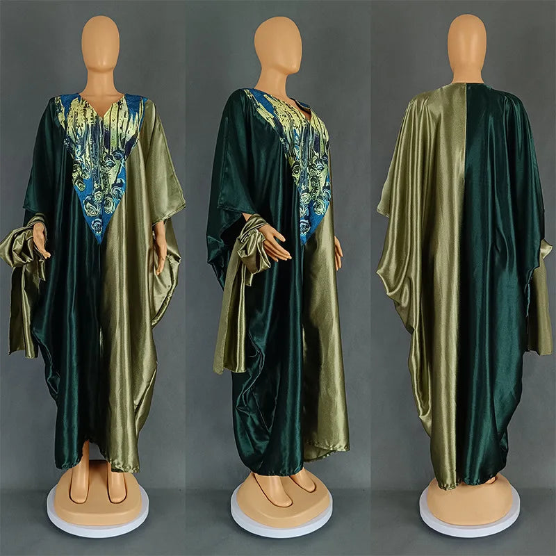 Abayas For Women Dubai African Muslim Fashion Dress Caftan Marocain Evening Party Dresses Satin Boubou Robe