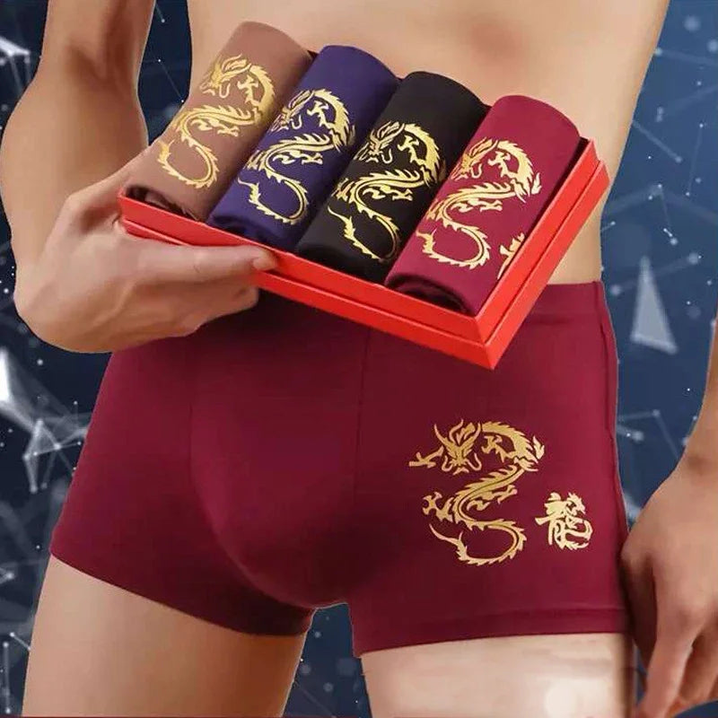 4Pcs/lot Men Underwear Boxer  Shorts Male Underpants Ice Silk Soft Men's Sexy Set  Breathable Panties Comfortable