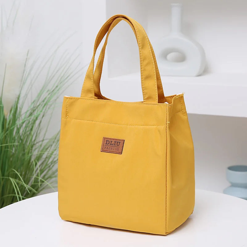 Large Capacity Lunch Bag with Aluminum Foil Insulation for Work Simple and Practical Top Handle Bag
