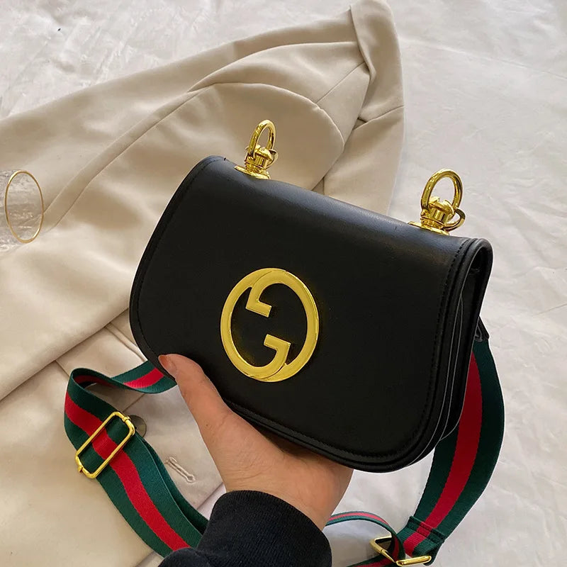 Women's Fashionable Versatile Chain Bag Tiger Head Element One Shoulder Cross  Body and Underarm Bag