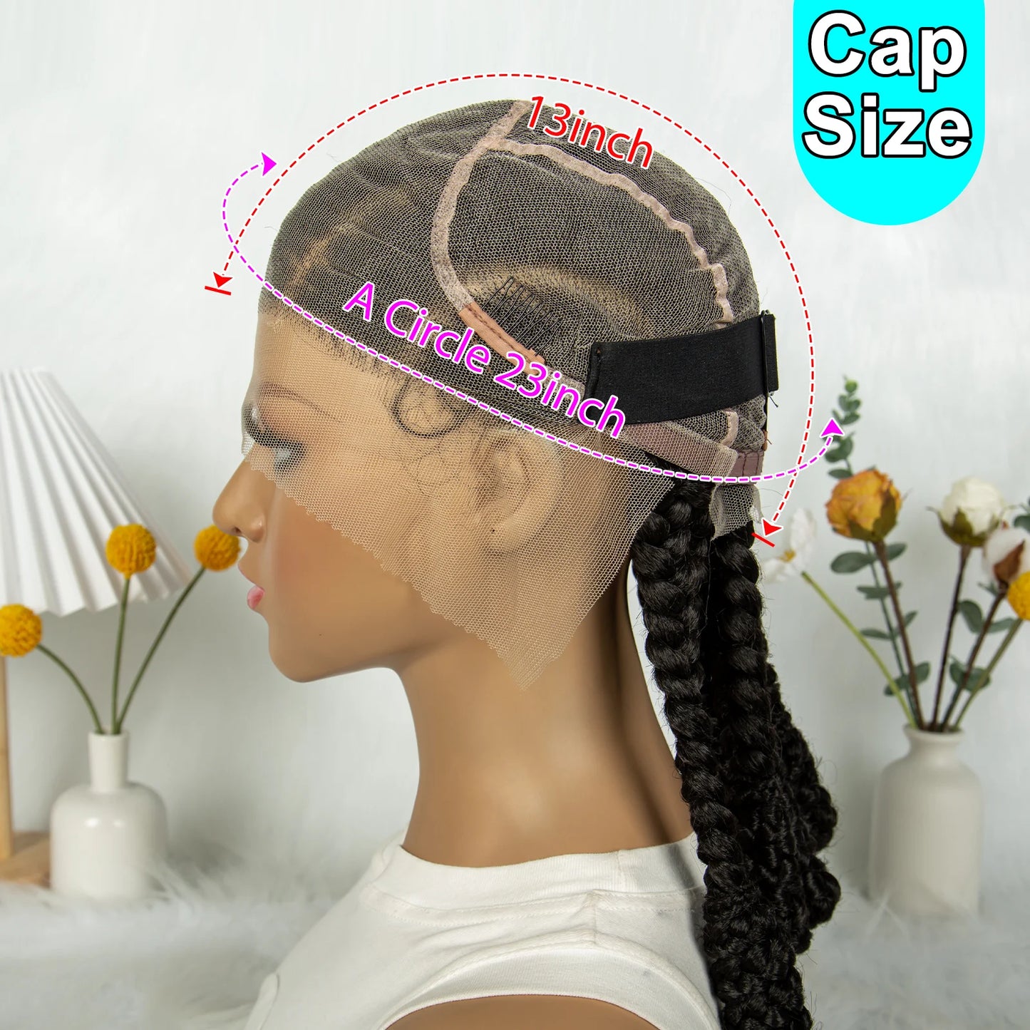 Cornrow Box Braided Synthetic Full Lace Wigs for Africa Women Men Braids Wig