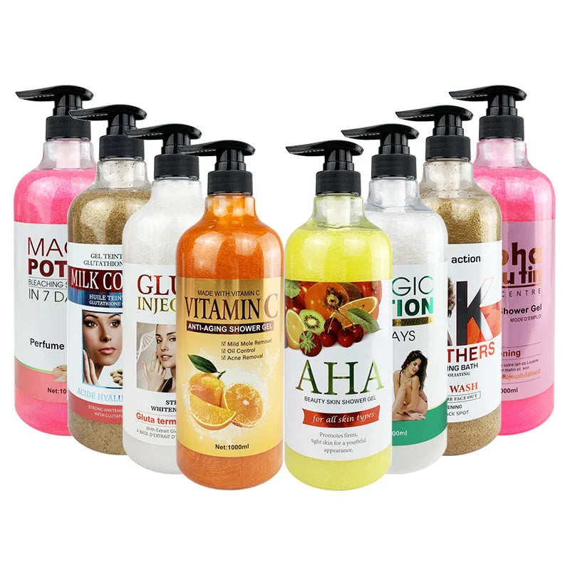 1000ml Vitamin C Anti-aging Shower Gel AHA and Arbutin Beauty Skin Body Wash