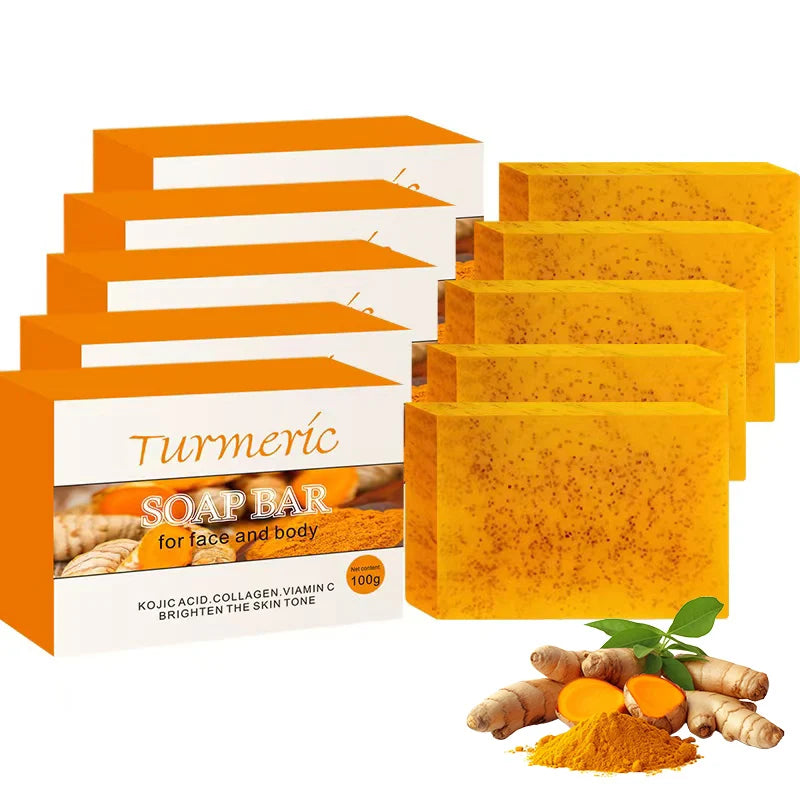 Turmeric Soap Lemon Acids Handmade Soap Natural Skincare Bar for Moisturizing And Exfoliating Body & Face