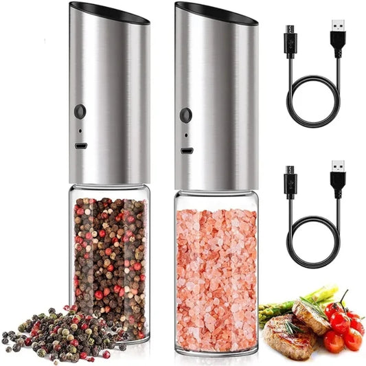 Xiaomi Electric Salt and Pepper Grinder USB Rechargeable Eletric Pepper Mill Shakers Automatic Spice Steel Machine Kitchen Tool