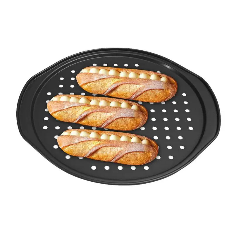 Oven Tray Baking Pan 14 Inch Baking Sheet Carbon Steel Bakeware with Perforated Holes Non-Stick Pizza Pan