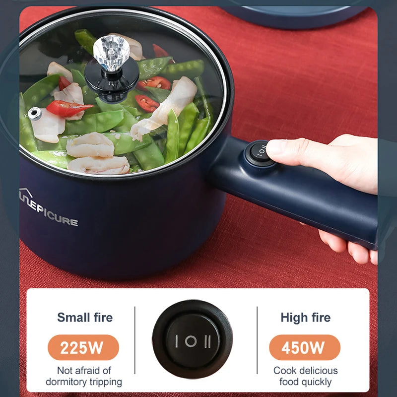 Mini Electric Cooker Multi-Function All-In-One Pot Double Layer Noodle Cooker Non-Stick Hot Pot Kitchen Tool