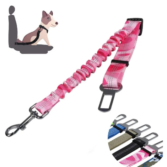 Universal Adjustable Cat Dog Seat-Belt Elastic & Reflective Vehicle Nylon Seat Belt for Small Medium Large Dog