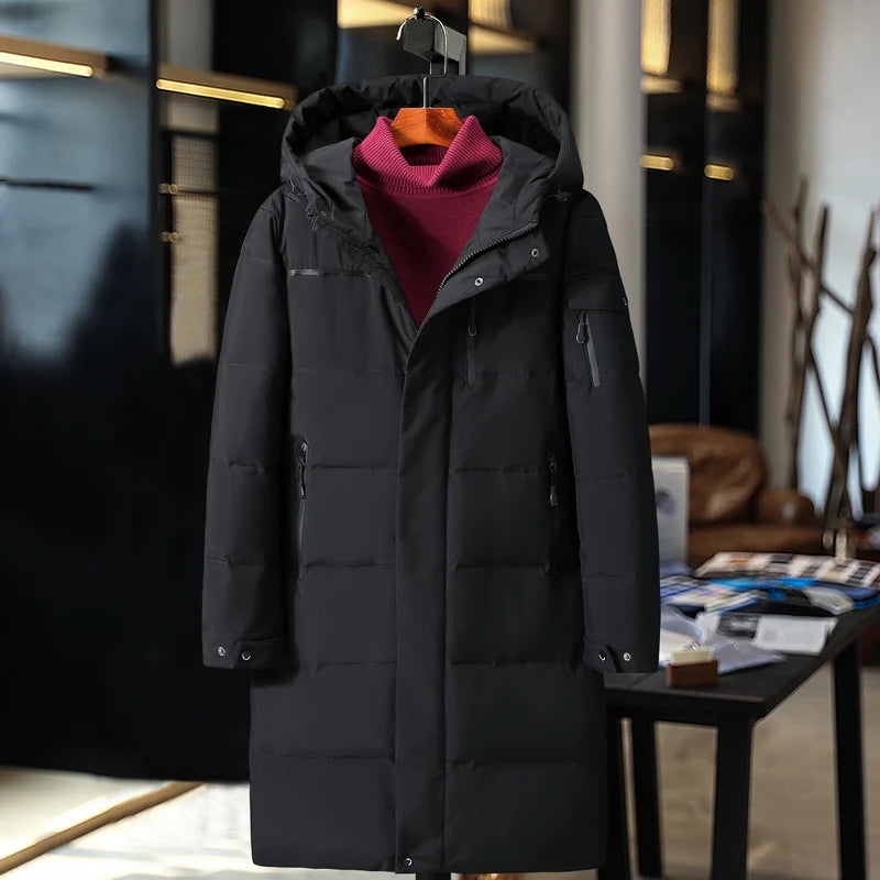 Winter Men Jacket Coat Thick Thermal Hooded Long Parka Men Windproof Parkas