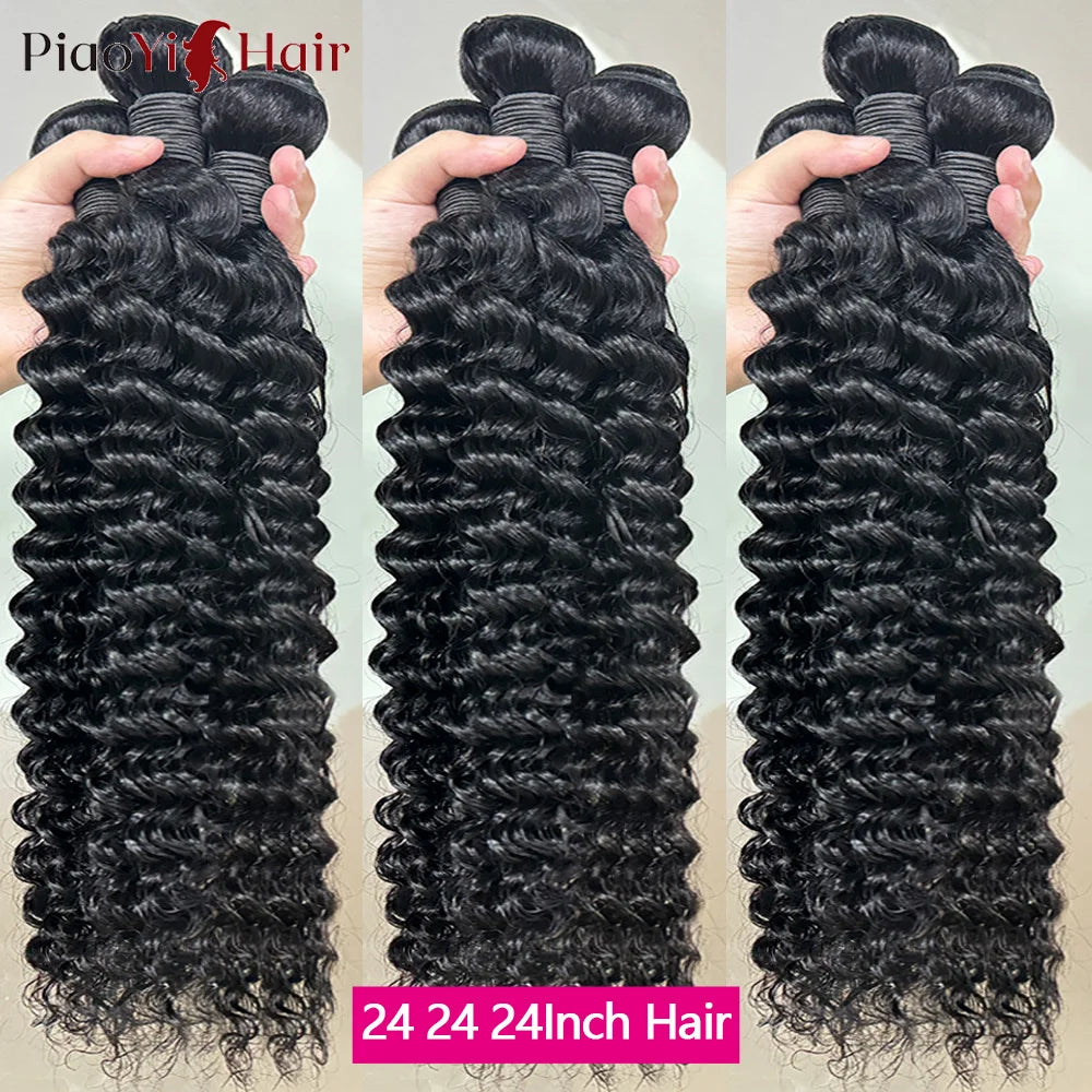 26 28 30Inch Deep Wave 100% Raw Top Quality Human Hair Bundles For Women Hair Extensions