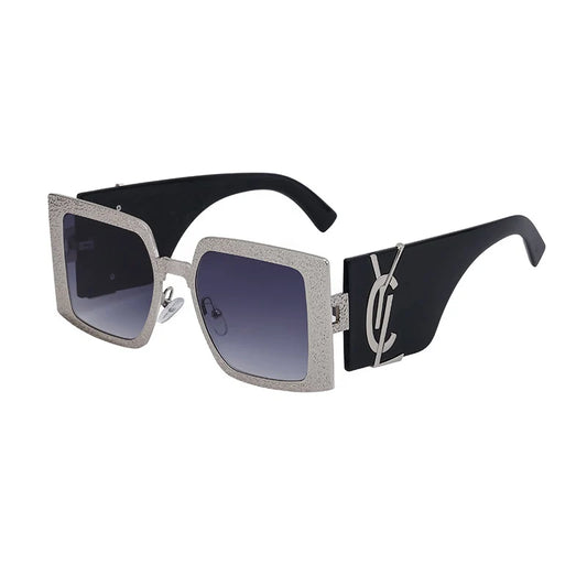 Women's Vintage Oversized Square Sunglasses Gradient UV400 Fashion Luxury Brand Designer Retro Shades Trendy Eyewear