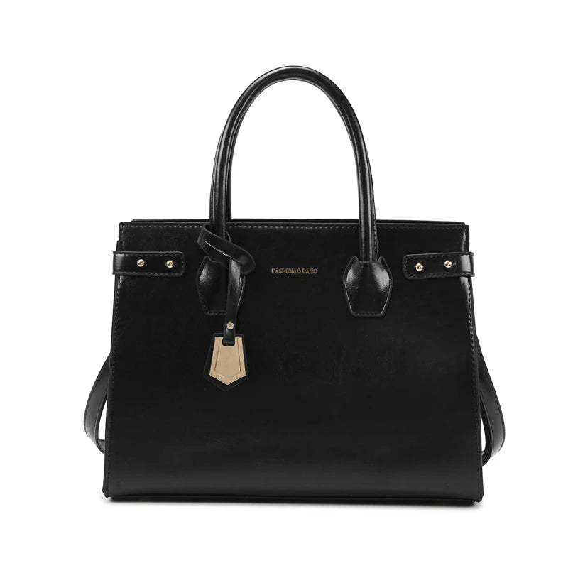 Designer Luxury Women's Shoulder Bag High Capacity Soft Leather Tote Handbags with Zipper Closure Versatile Casual Style