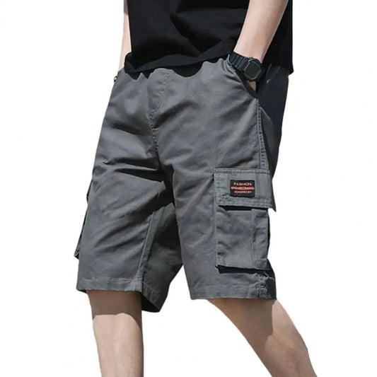 Men Cargo Shorts Elastic Waist Breathable Fabric for Summer Sports Streetwear