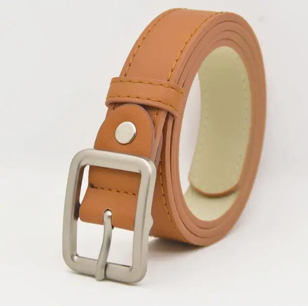 Children's High quality Leather Belts Luxury design Belt Boys Girls metal Pin Buckle Belts