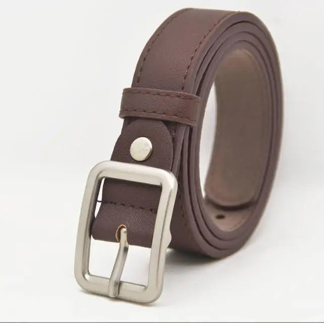 Children's High quality Leather Belts Luxury design Belt Boys Girls metal Pin Buckle Belts