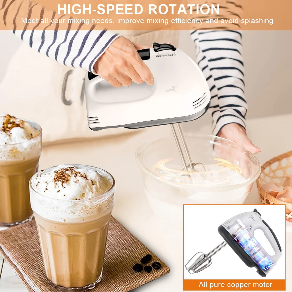 Electric Milk Frother Handheld Egg Beater for Cappuccino Coffee Foamer Cream Egg White Blender Kitchen Automatic Mixer