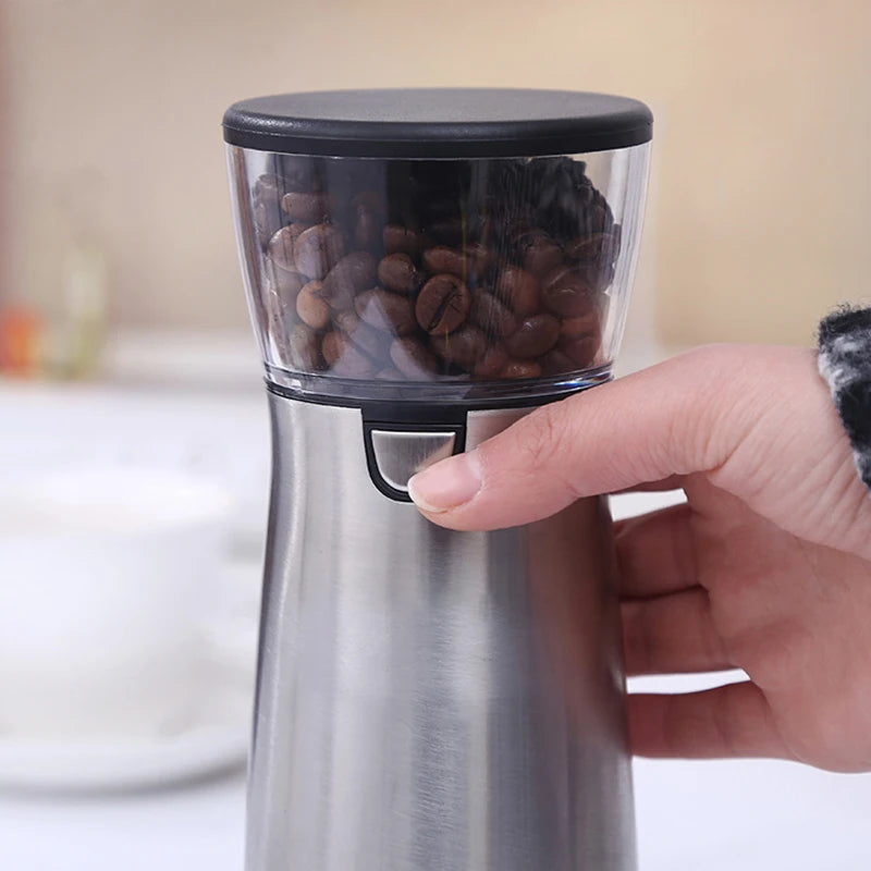 Electric Coffee Bean Grinder USB Rechargeable Stainless Steel Manual Coffee Mill Machine Bean Grinder