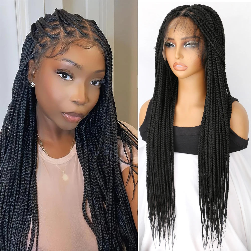 Lace Front Wigs for Women Synthetic Knotless Box Braid Wig