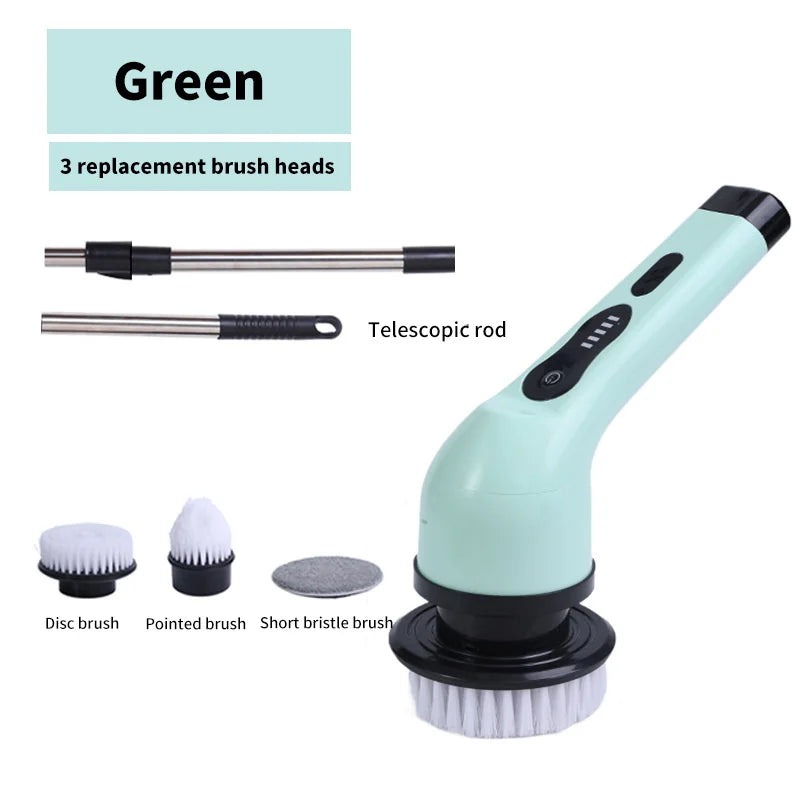 9-in-1 Electric Cleaning Brush Spin Scrubber Electric Cleaning Tools Parlour Kitchen Bathroom Cleaning Gadgets