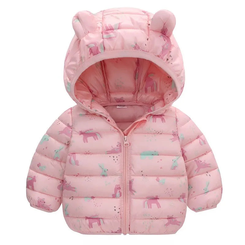 Hooded Lightweight Down Jackets Boy Girl Baby Coat Autumn Winter Outerwear Kids Christmas Birthday Gift