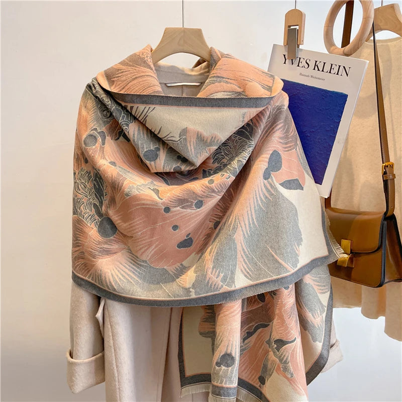 Winter Women's Luxury Warm Scarf Shawl Polyester Outdoor Fashionable Adult Size