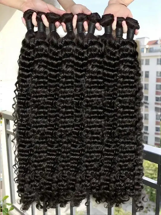 32 34 Inch Deep Wave Human Hair Unprocessed Water Wave Curly Hair Extensions Bundles
