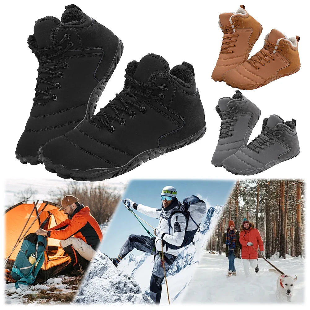 Barefoot Snow Boots High-Top Shoes Anti Slip Minimalist Ankle Boots Thermal Winter Booties