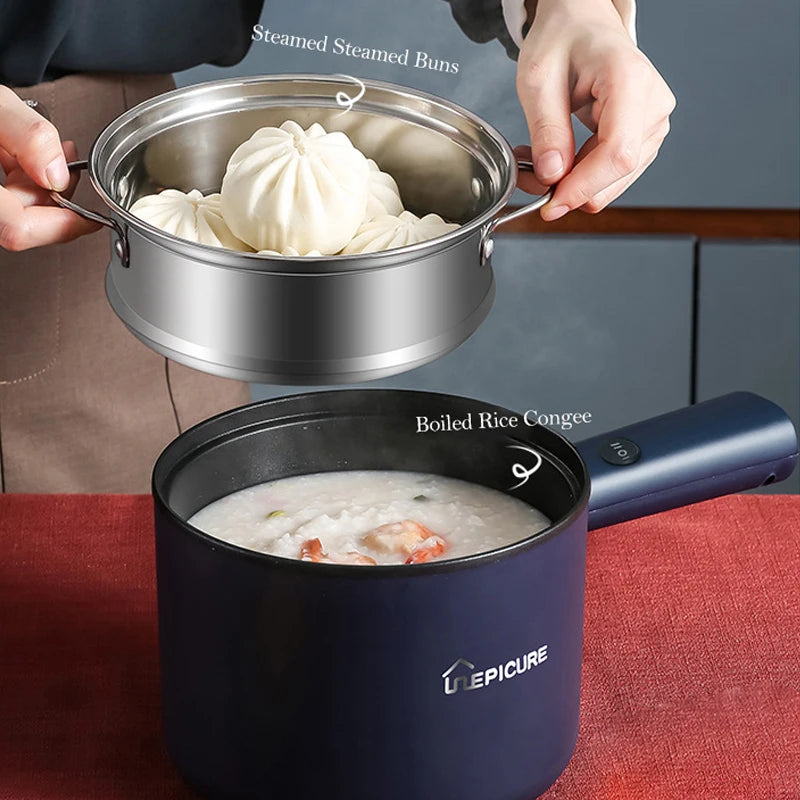 Mini Electric Cooker Multi-Function All-In-One Pot Double Layer Noodle Cooker Non-Stick Hot Pot Kitchen Tool