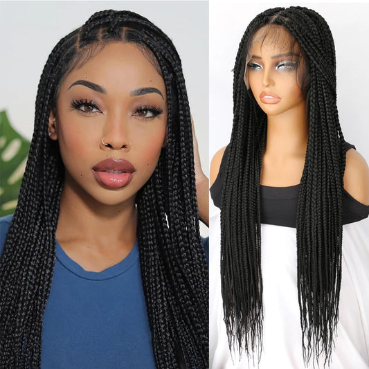 Lace Front Wigs for Women Synthetic Knotless Box Braid Wig