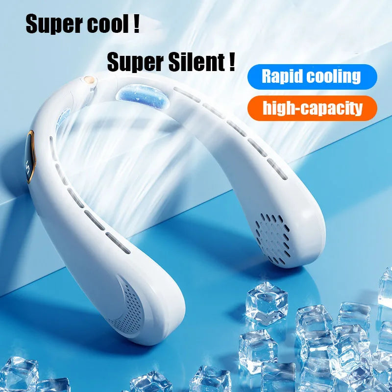 Portable Mini Hanging Neck Fan Power ventilador Bladeless Neckband Fan Air Cooler USB Rechargeable Electric Fans