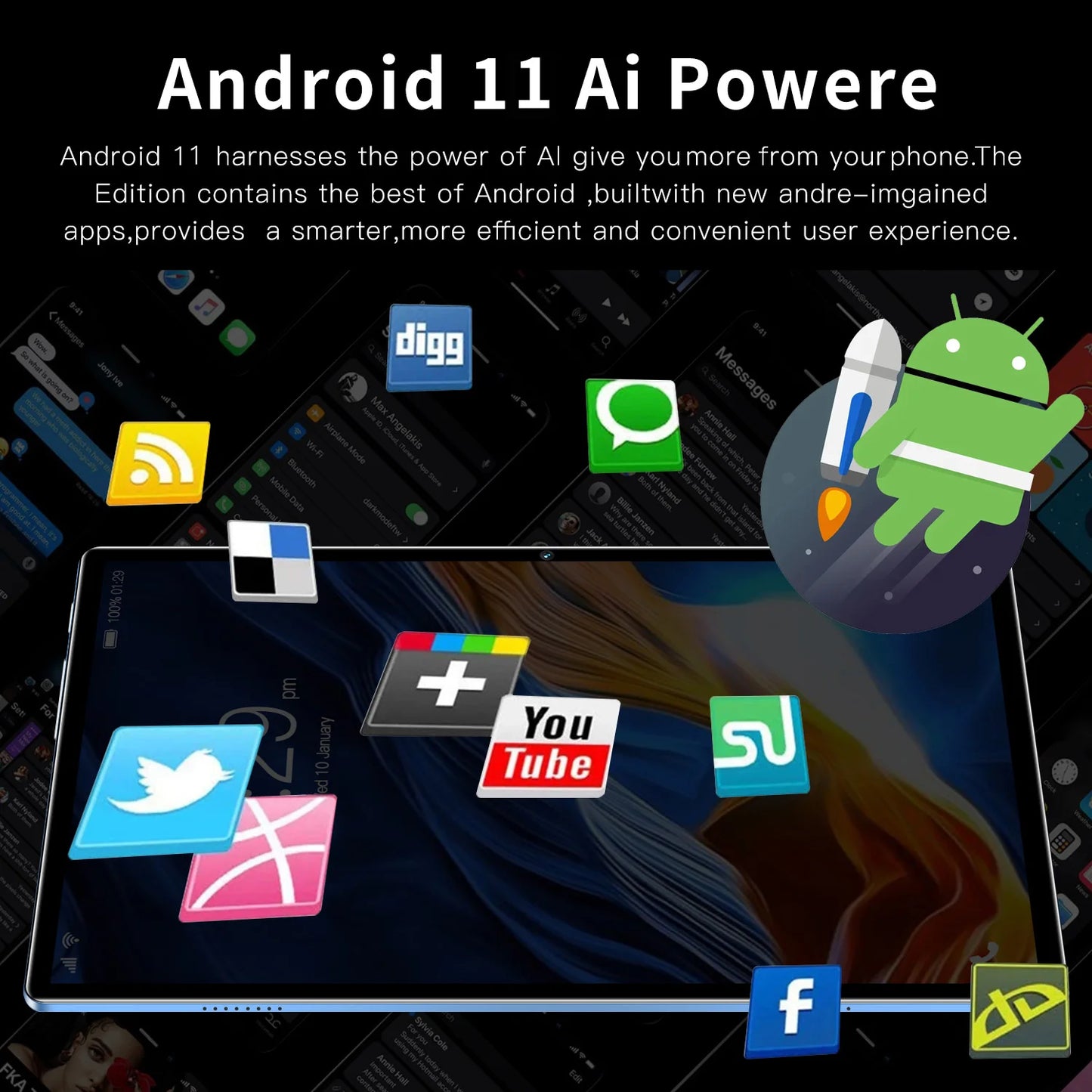 New Android Tablet Pc Google Play Octa Core 3G Phone Call Tablets Bluetooth Wifi 4GB+64GB ROM