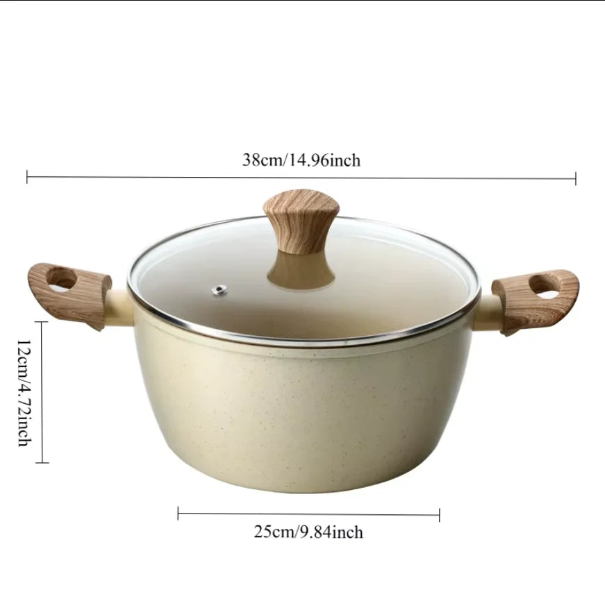 DONNOR Ceramic Cookware Set Nonstick Induction Pots And Pans Kitchen Cooking Set with Frying Pan - Modern Kitchen Essential