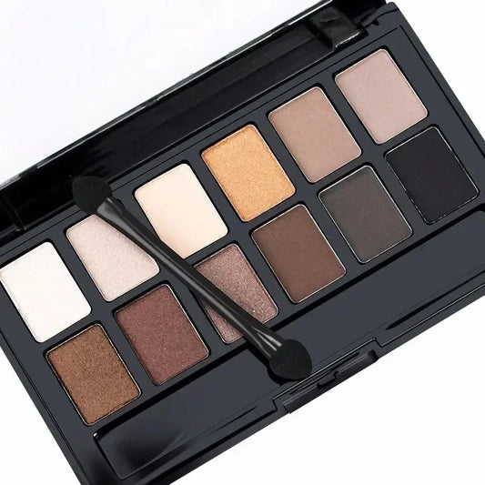 Eyeshadow Palette Professional 12 Colors Natural Shimmer Matte Nudes Cosmetic Eye Makeup Plate for Makeup Artists