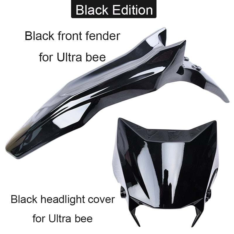 SURRON Ultra bee  UB black  front fender wings black headlight cover Electric Motocross Black Edition Customisation black fender