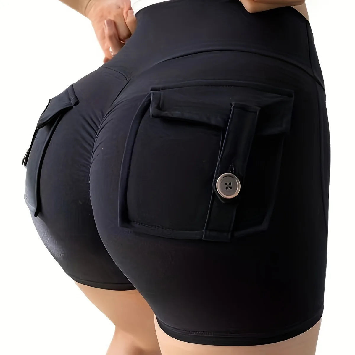 Workout Fitness Training Scrunch Butt Seamless Sports Yoga Biker Shorts With Pocket For Women