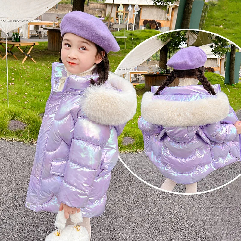 Girls Winter Jacket Cute Warm Parka Snowsuit Children Clothing for 2 3 4 5 6 8 10 years