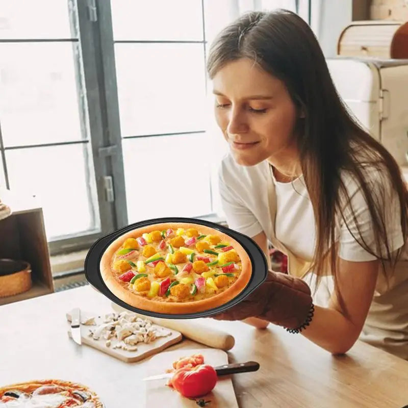 Oven Tray Baking Pan 14 Inch Baking Sheet Carbon Steel Bakeware with Perforated Holes Non-Stick Pizza Pan