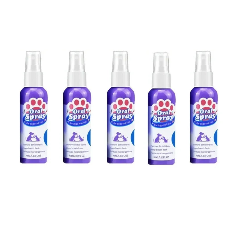 Pet Teeth Cleaning Spray Oral Care Remove Stains Keep Fresh Breath for Cats & Dogs